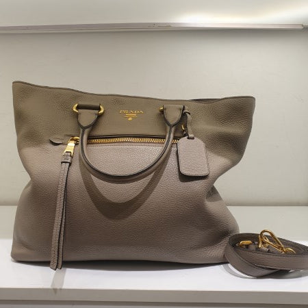 Prada Caffe Vitello Daino Tote Bag-handbag-Prada-The Closet Egypt