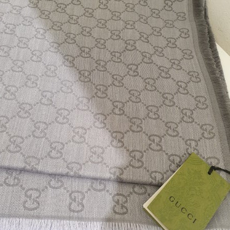 Gucci Light Grey Scarf-Scarf-Gucci-The Closet Egypt