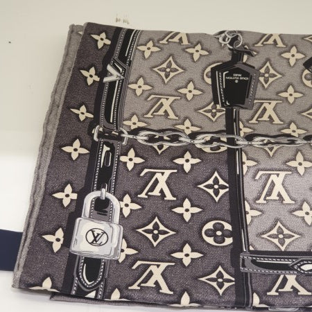 Louis Vuitton Tricolor Monogram Denim Square Jacquard Scarf-Scarf-Louis Vuitton-The Closet Egypt