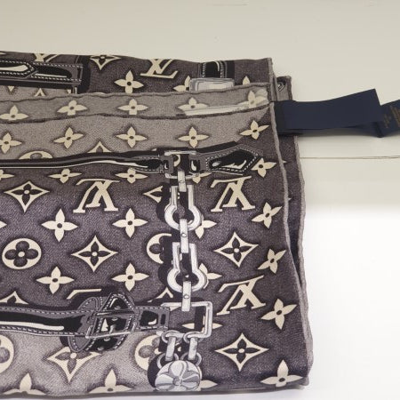 Louis Vuitton Tricolor Monogram Denim Square Jacquard Scarf-Scarf-Louis Vuitton-The Closet Egypt