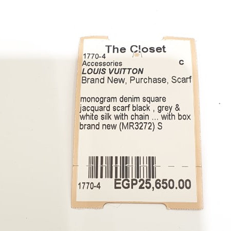 Louis Vuitton Tricolor Monogram Denim Square Jacquard Scarf-Scarf-Louis Vuitton-The Closet Egypt