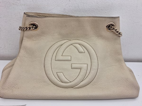 Gucci White Soho Chain Shoulder Bag-handbag-Gucci-The Closet Egypt