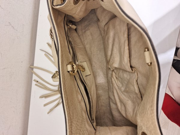 Gucci White Soho Chain Shoulder Bag-handbag-Gucci-The Closet Egypt