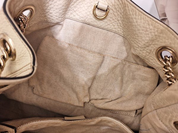 Gucci White Soho Chain Shoulder Bag-handbag-Gucci-The Closet Egypt