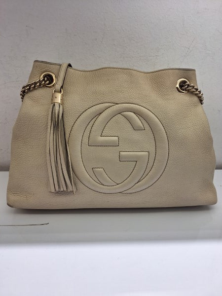 Gucci White Soho Chain Shoulder Bag-handbag-Gucci-The Closet Egypt