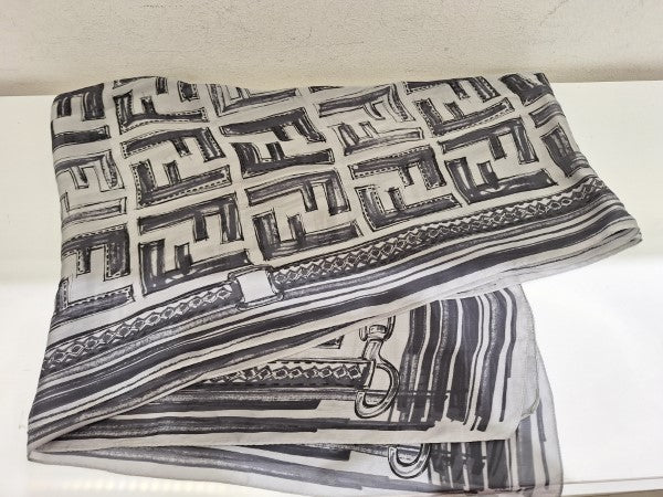 Fendi Bicolor FF Printed Silk Scarf-Scarf-Fendi-The Closet Egypt