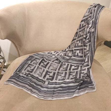 Fendi Bicolor FF Printed Silk Scarf-Scarf-Fendi-The Closet Egypt