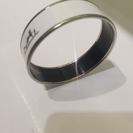 Hermes White Enamel Printed Bracelet-Bracelet-Hermes-The Closet Egypt