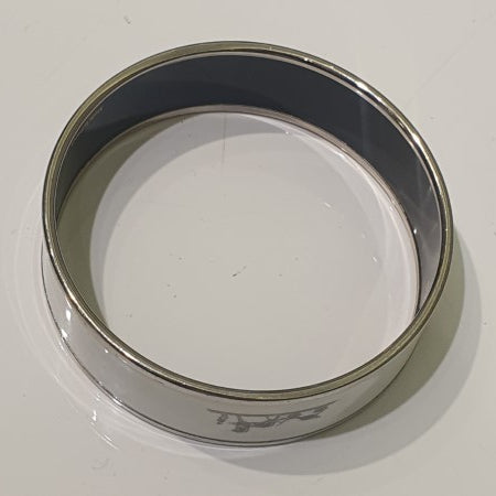 Hermes White Enamel Printed Bracelet-Bracelet-Hermes-The Closet Egypt