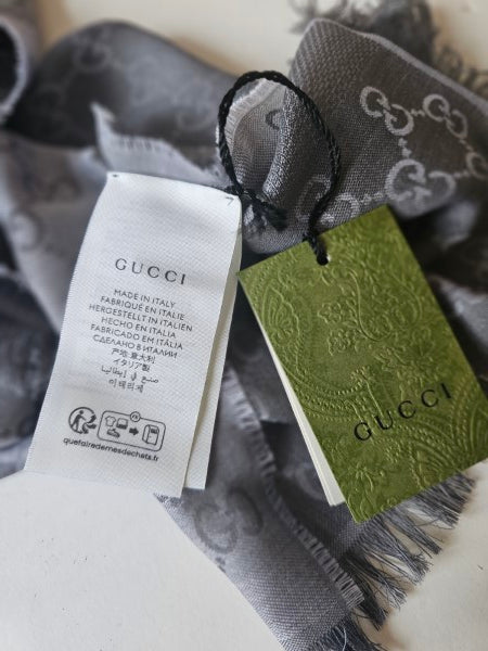 Gucci Light Grey GG Scarf-Scarf-Gucci-The Closet Egypt