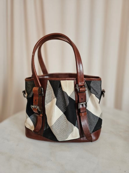 Burberry Brown Mega Check Lowry Tote Bag-handbag-Burberry-The Closet Egypt