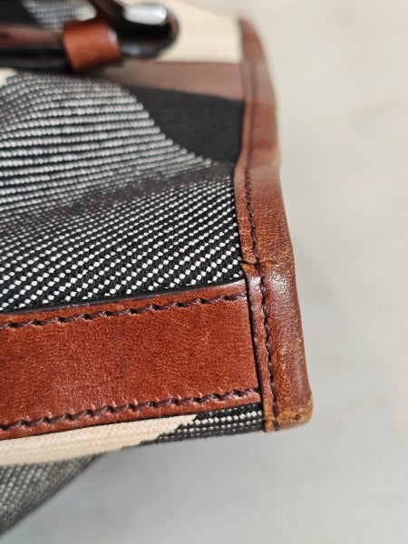 Burberry Brown Mega Check Lowry Tote Bag-handbag-Burberry-The Closet Egypt