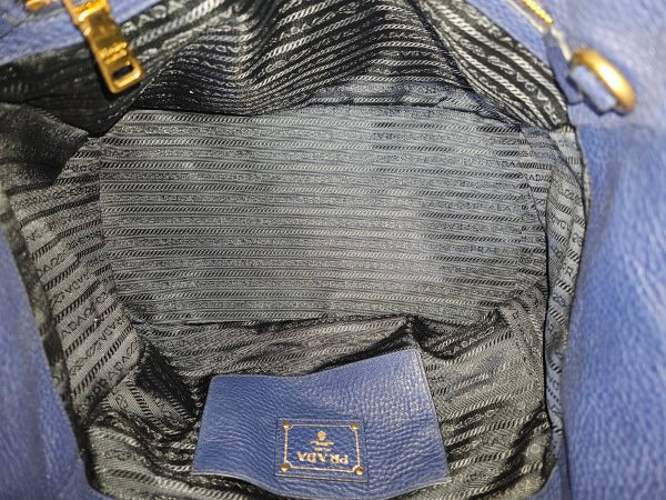 Prada Blue Vitello Daino Tote Bag-handbag-Prada-The Closet Egypt