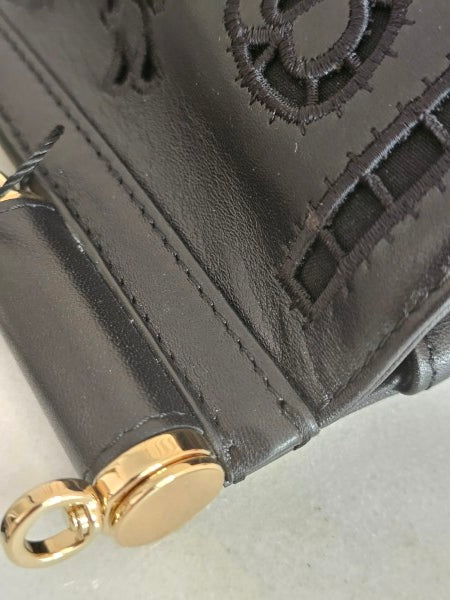 Dolce & Gabbana Black Embroidered Laser Cut Miss Sicily Satchel Medium Bag-handbag-Dolce & Gabbana-The Closet Egypt