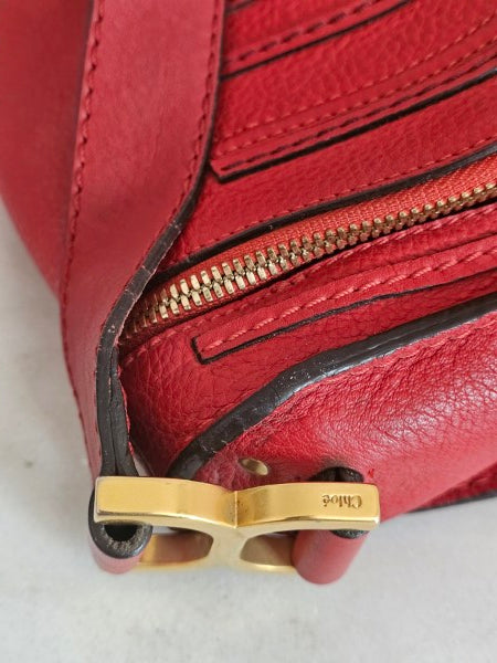 Chloe Red Marcie Zip Crossbody Bag-handbag-Chloe-The Closet Egypt