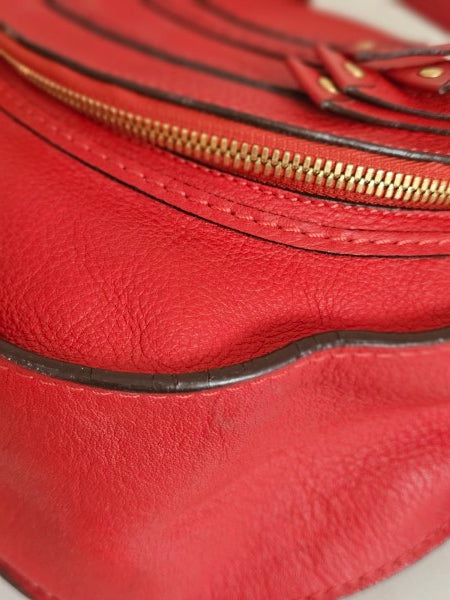 Chloe Red Marcie Zip Crossbody Bag-handbag-Chloe-The Closet Egypt