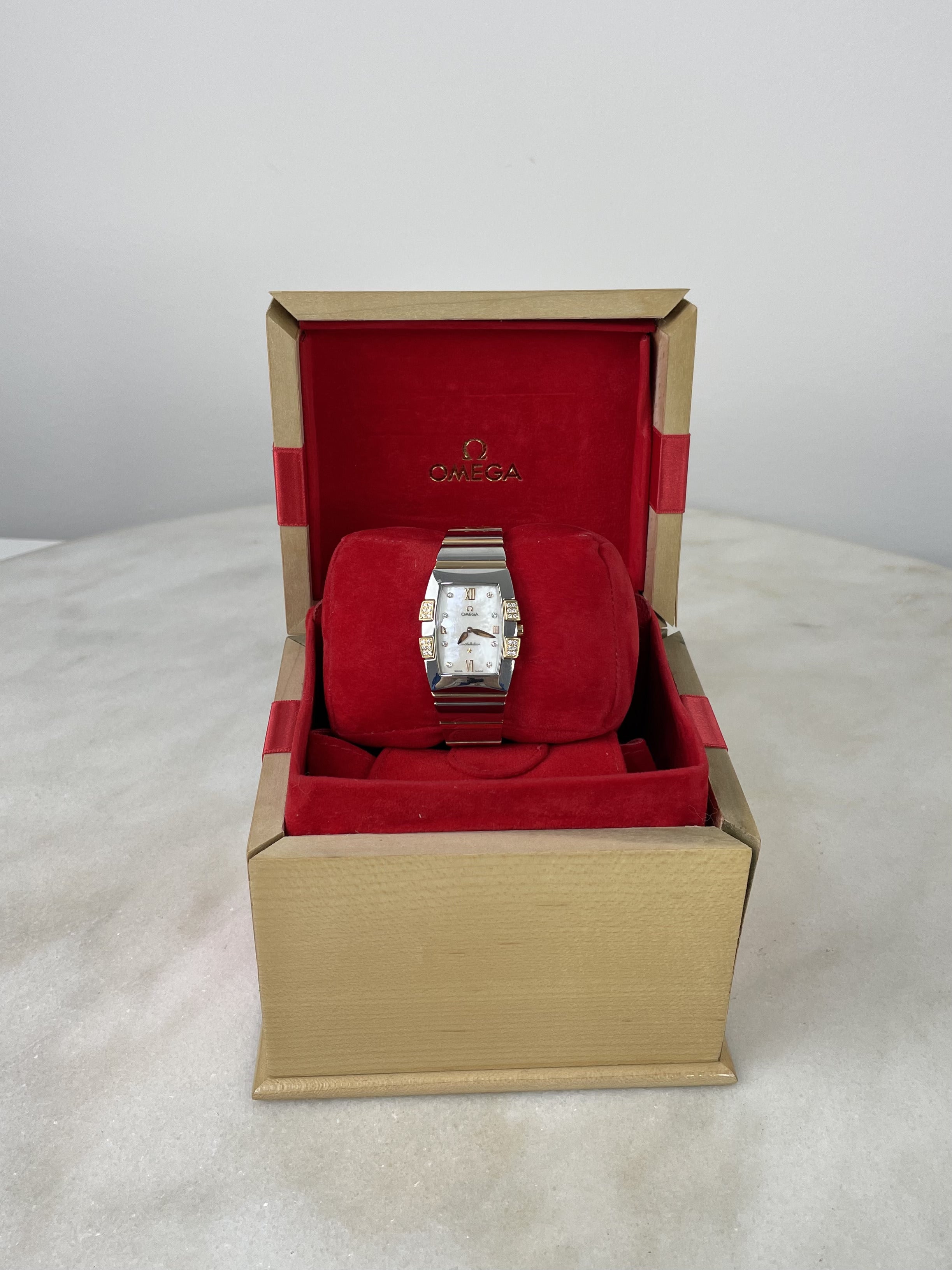 Omega Yellow Gold Diamond Constellation Quadrella Watch