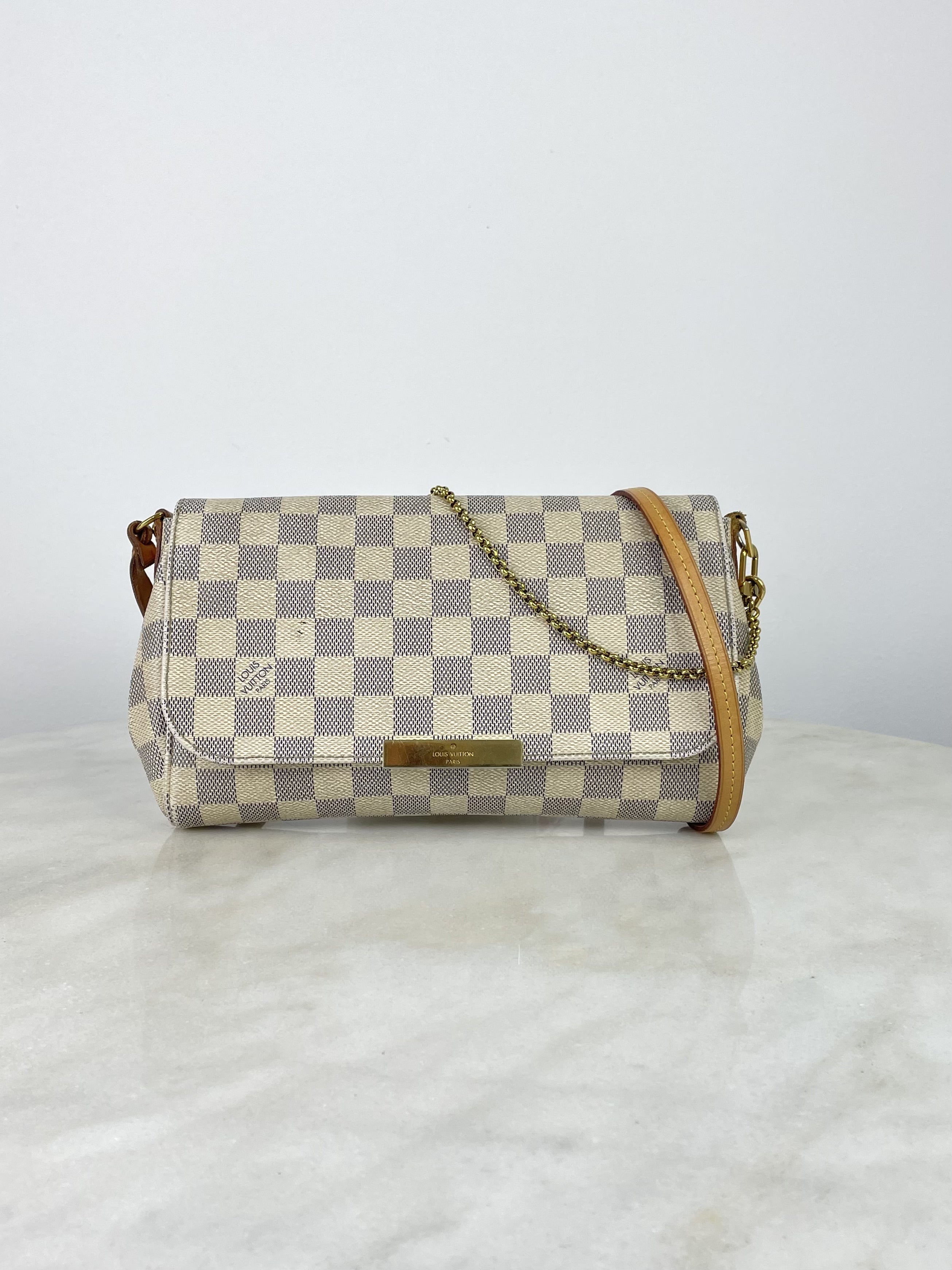 Louis Vuitton Damier Azur Favorite MM Chain Bag W/ Strap