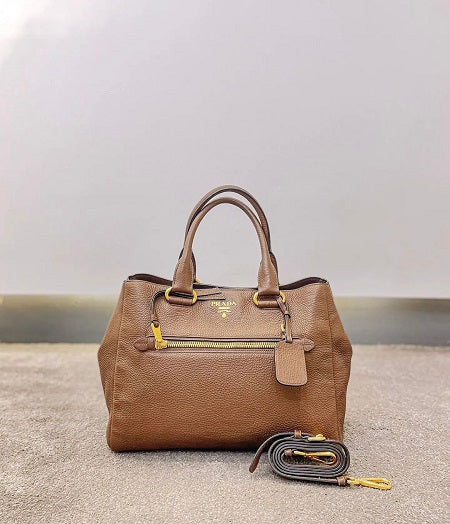 Prada Brown Vitello Phenix Bag-handbag-Prada-The Closet Egypt
