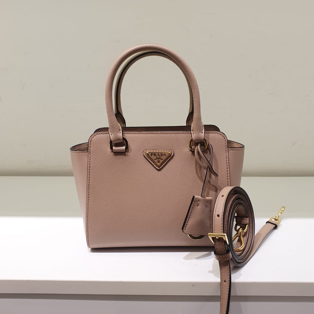 Prada Pink Nude Mini Tote Bag-handbag-Prada-The Closet Egypt