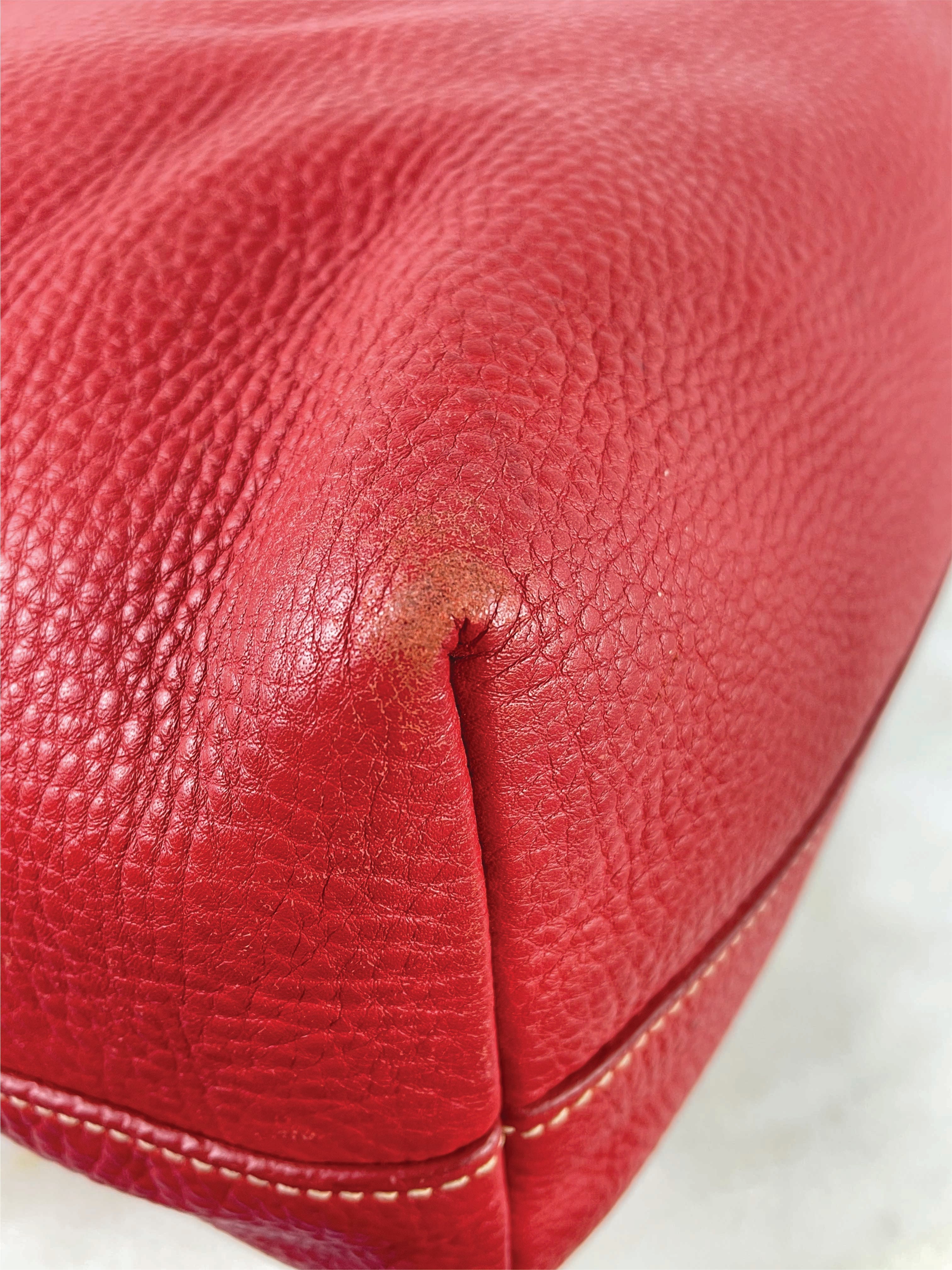 Prada Red Vitello Daino Tote Bag W/ Strap