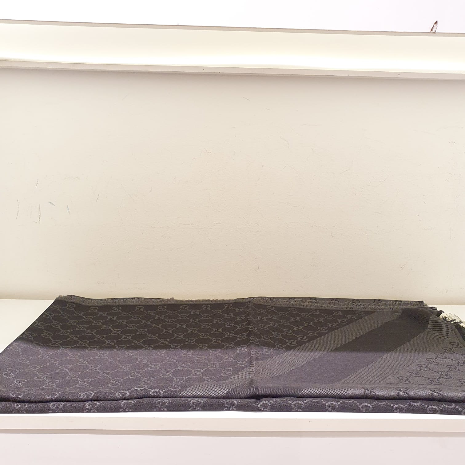 Gucci Dark Grey GG Print Scarf-Scarf-Gucci-The Closet Egypt