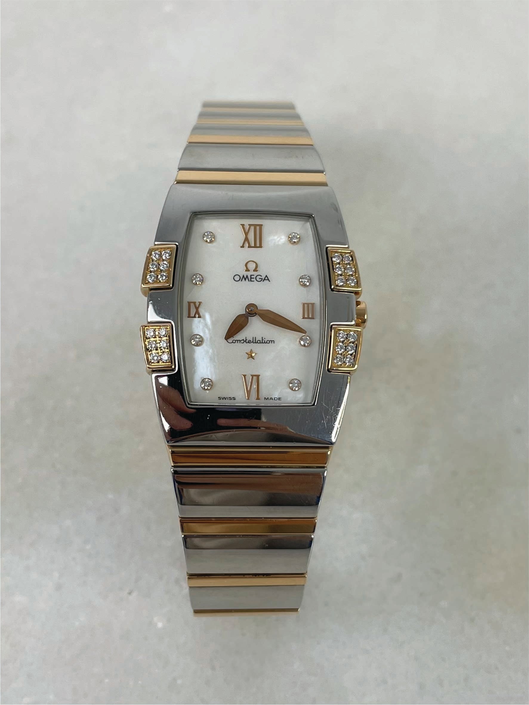 Omega Yellow Gold Diamond Constellation Quadrella Watch