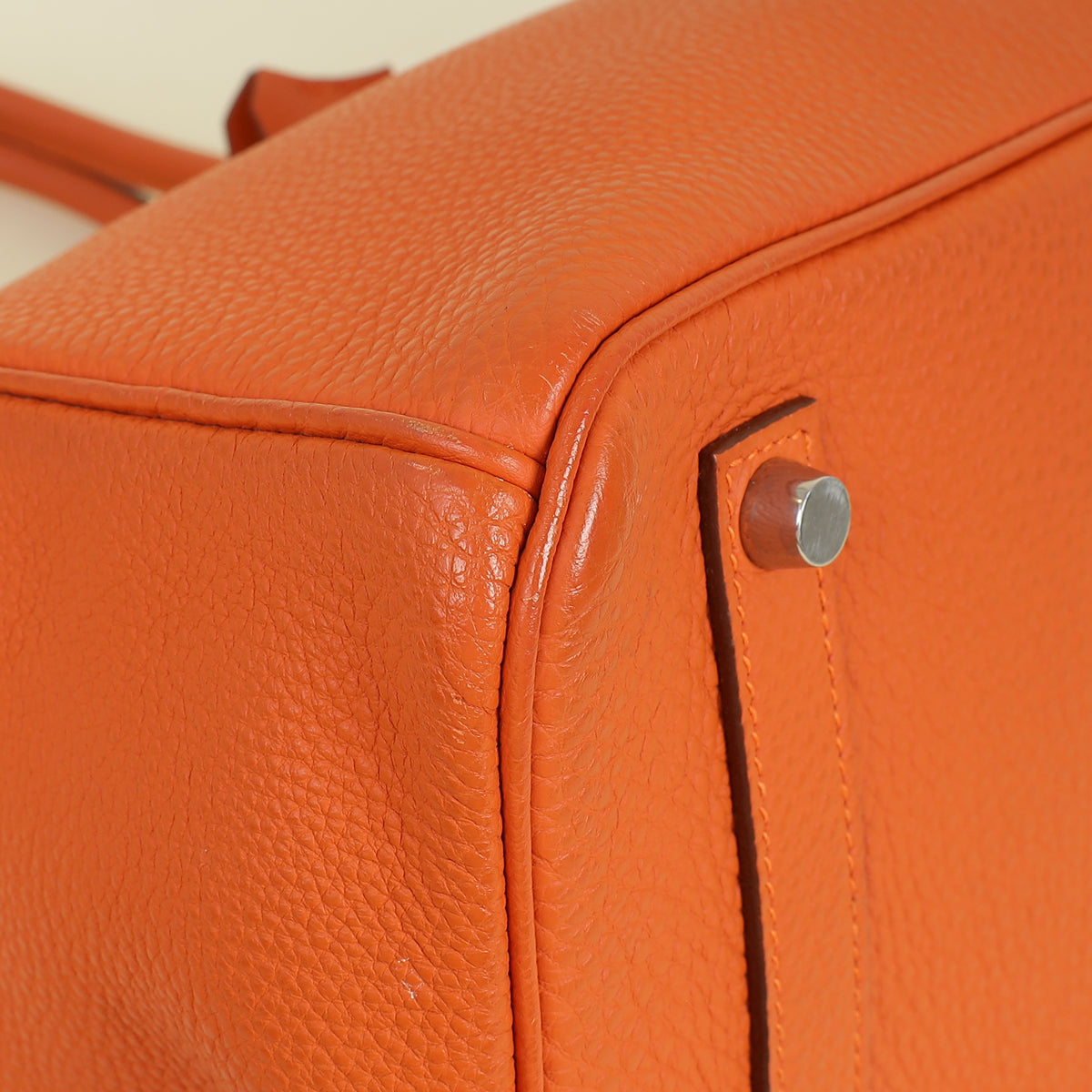 Hermes Orange Birkin 35 Evergrain Bag