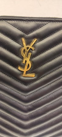 YSL Black Monogram Cassandre Classic Clutch-Clutch-YSL-The Closet Egypt