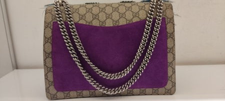 Gucci Bicolor GG Supreme Monogram Feather Embroidered Parrot Dionysus Bag-handbag-Gucci-The Closet Egypt