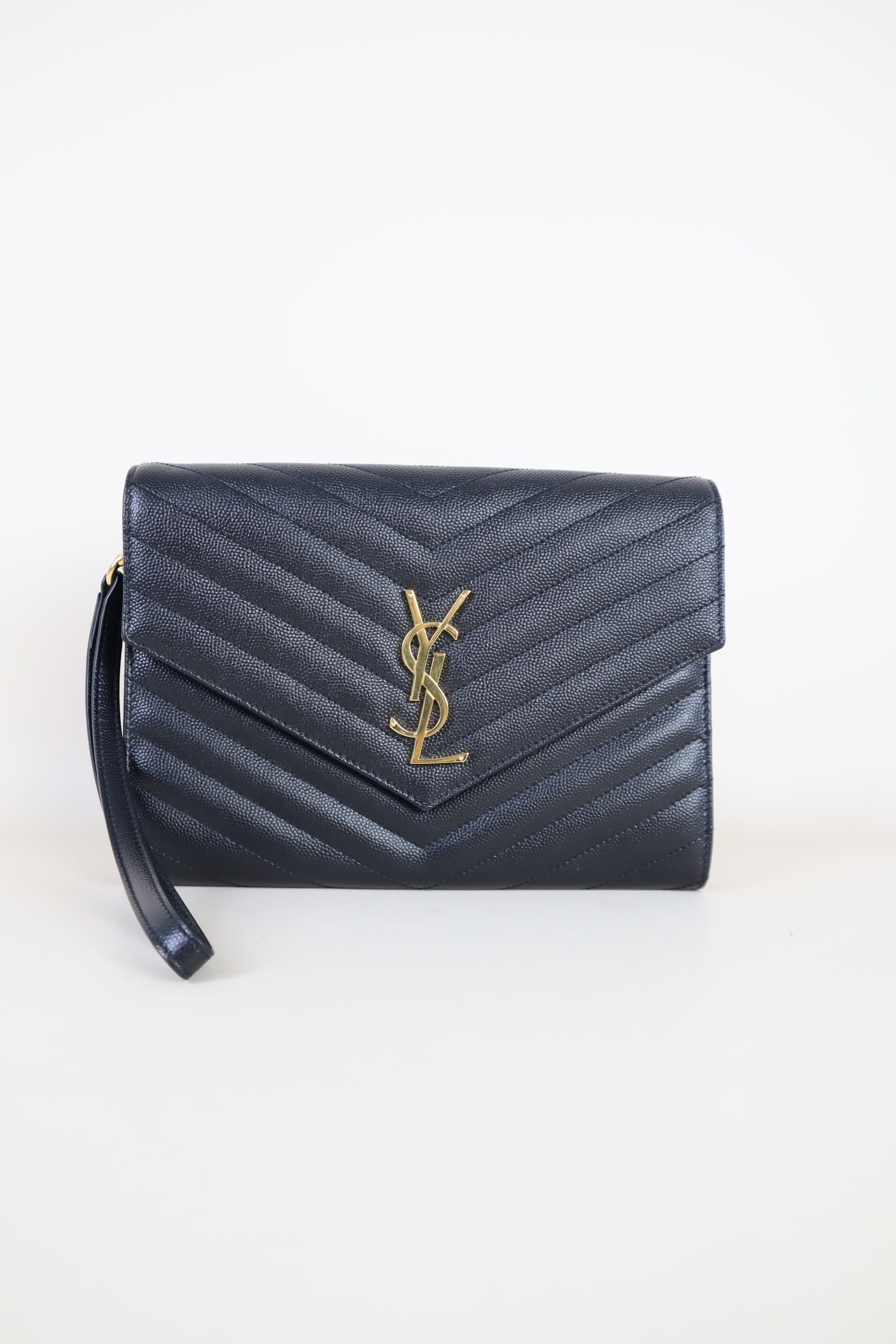 YSL Black Cassandre Flap Pouch