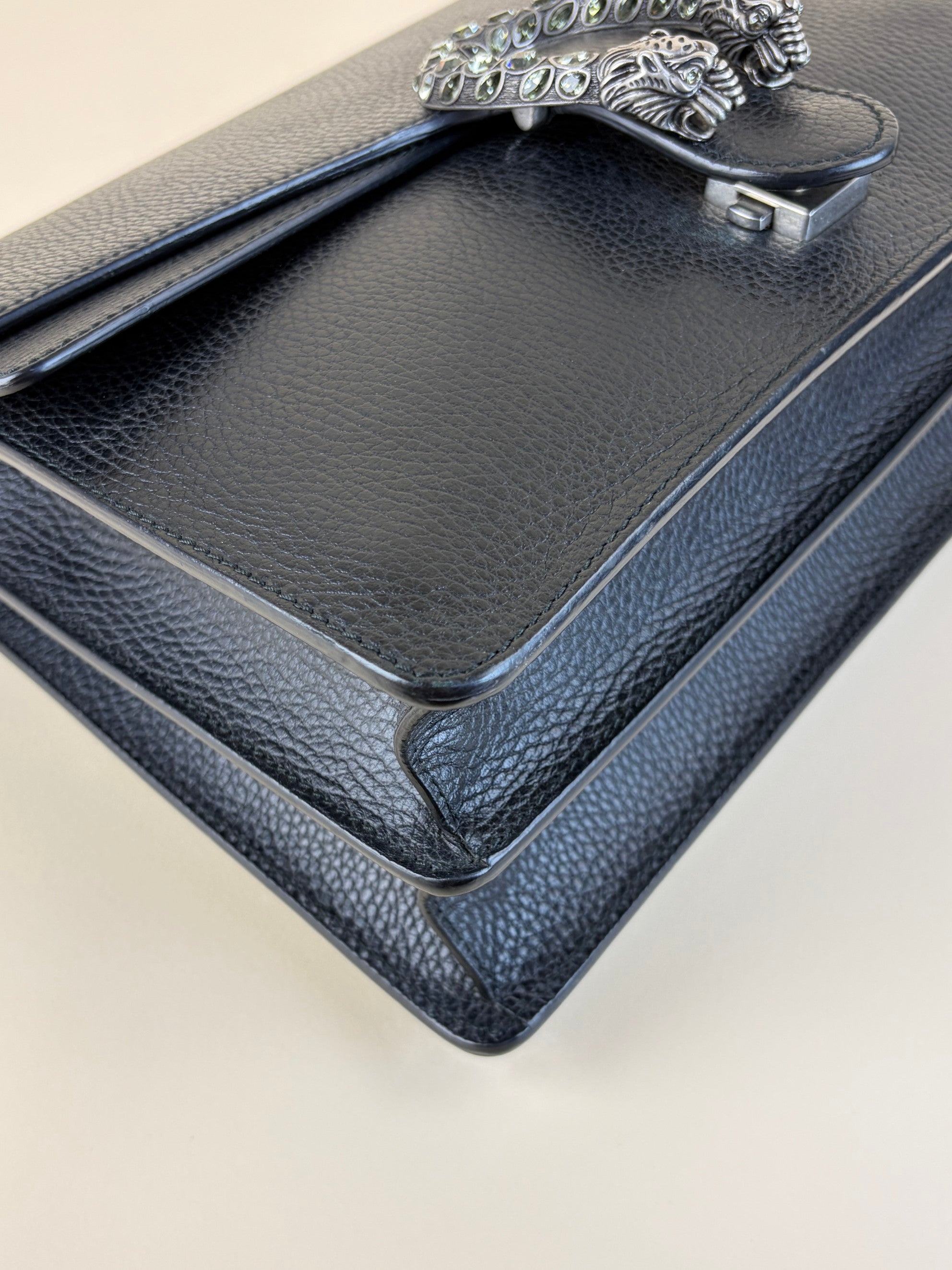Gucci Black Dionysus black calfskin crystal medium