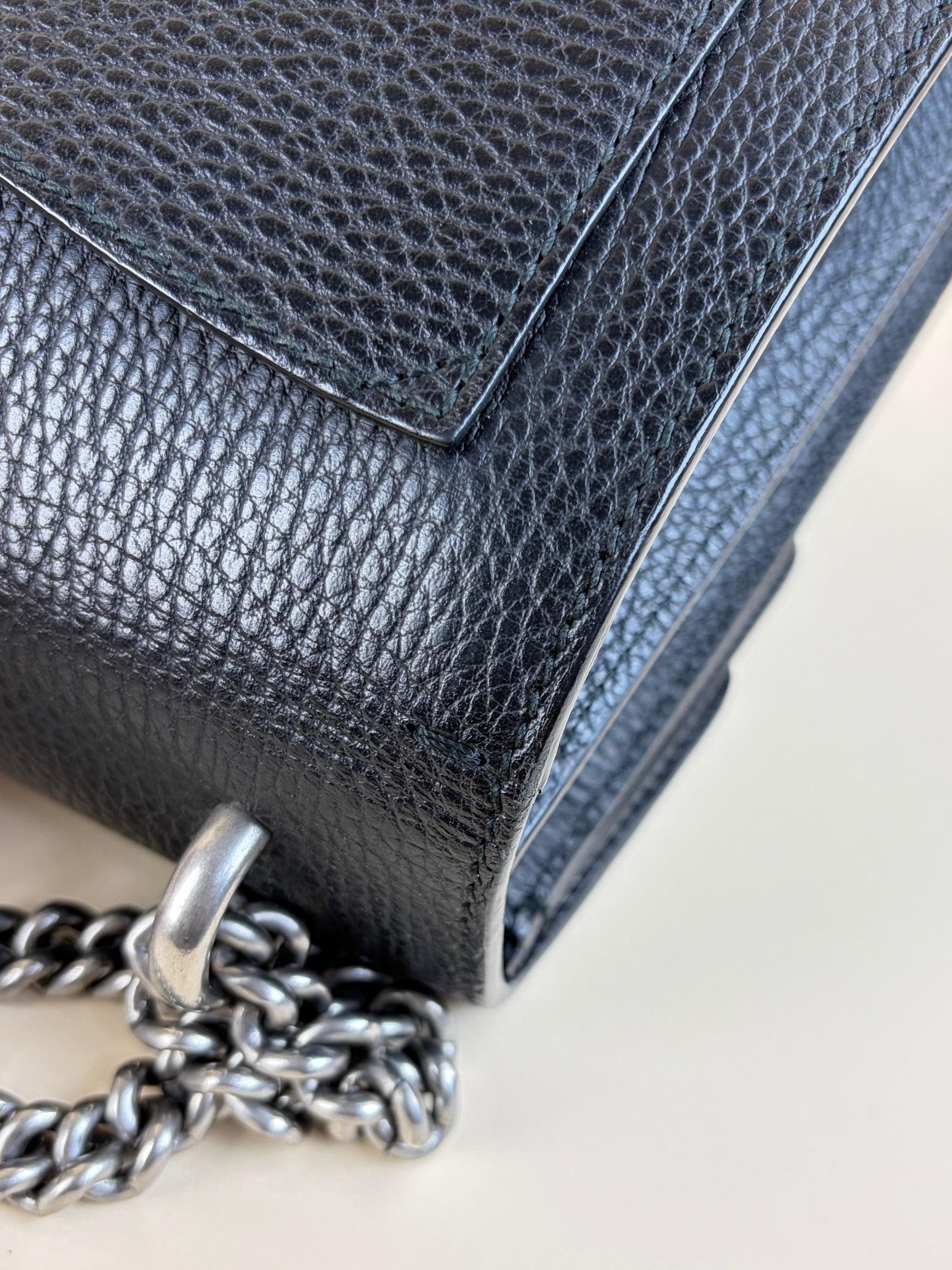 Gucci Black Dionysus black calfskin crystal medium