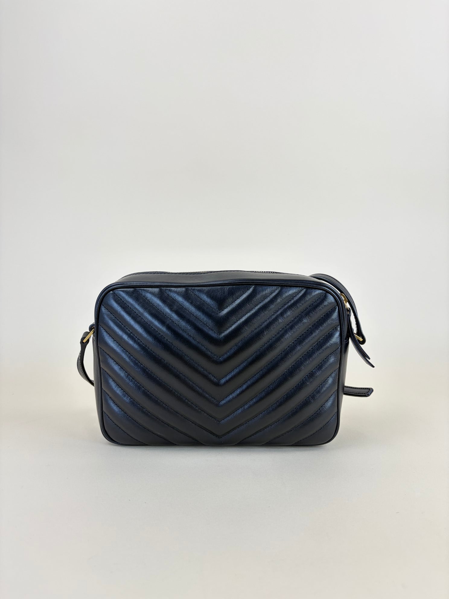 YSL Black Lou Camera calfskin matelassé monogram