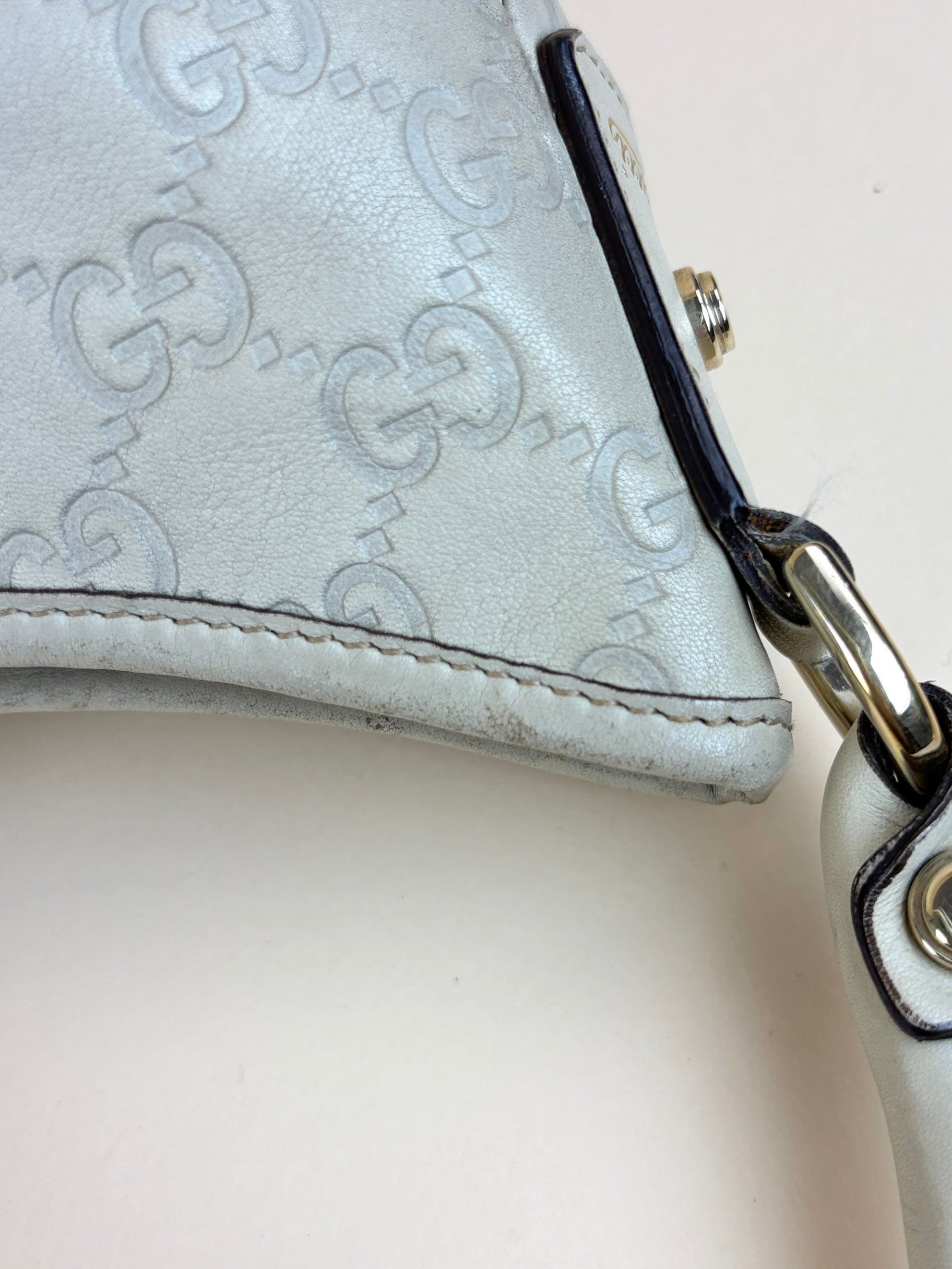 Gucci beige Gucci Sima leather abbey d-ring small hobo