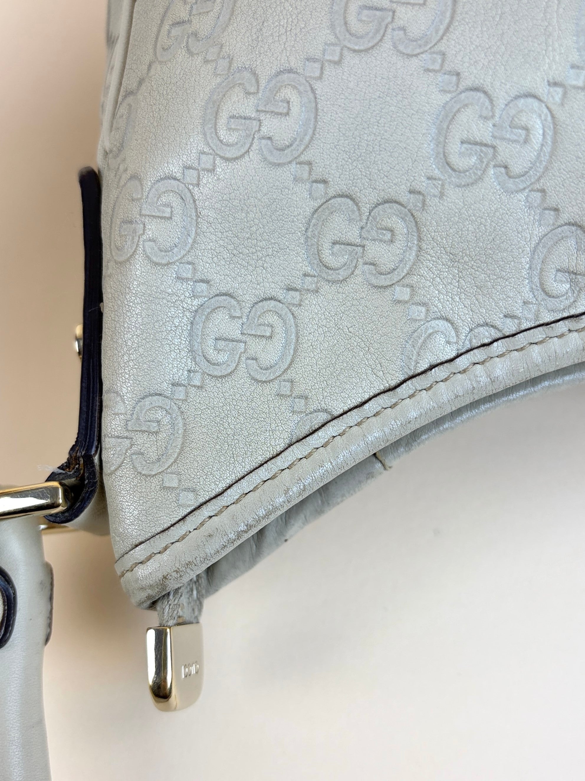 Gucci beige Gucci Sima leather abbey d-ring small hobo