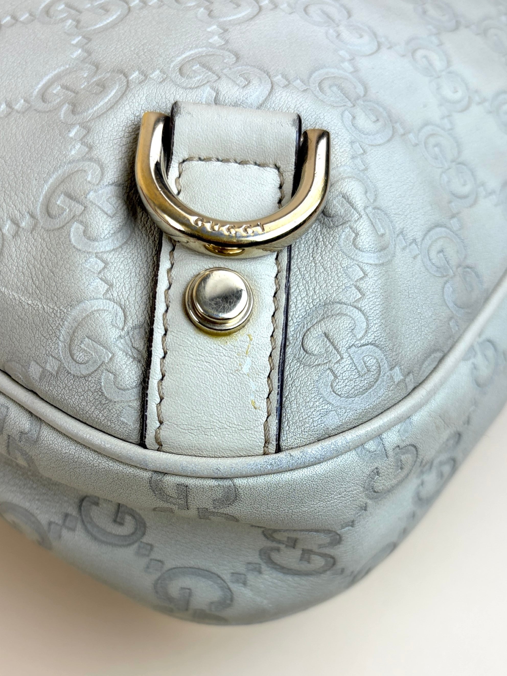 Gucci beige Gucci Sima leather abbey d-ring small hobo
