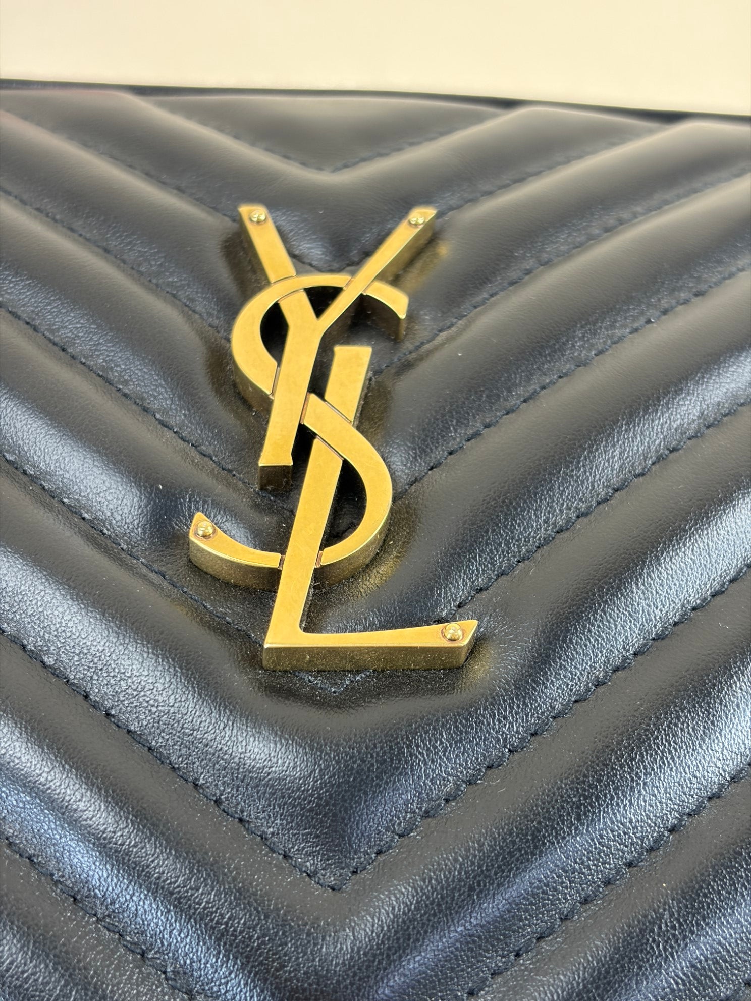 YSL Black Lou Camera calfskin matelassé monogram