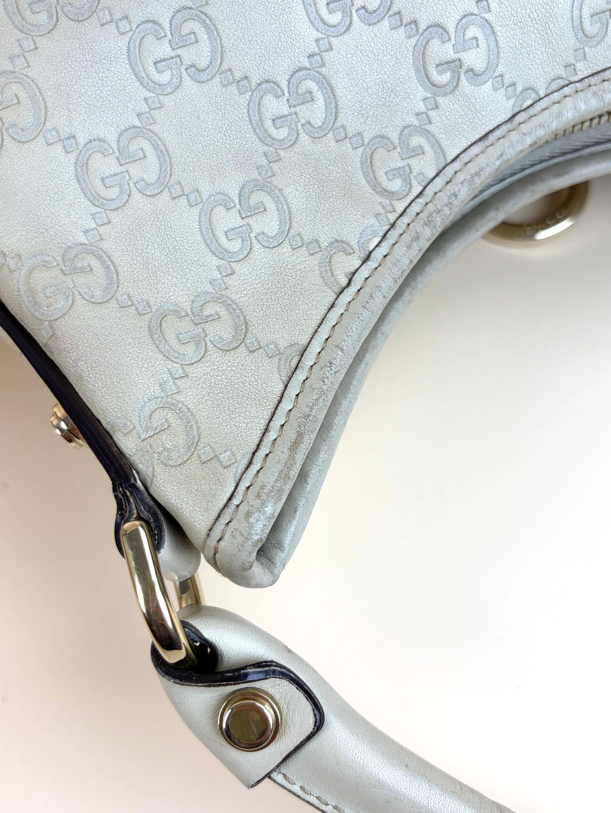 Gucci beige Gucci Sima leather abbey d-ring small hobo