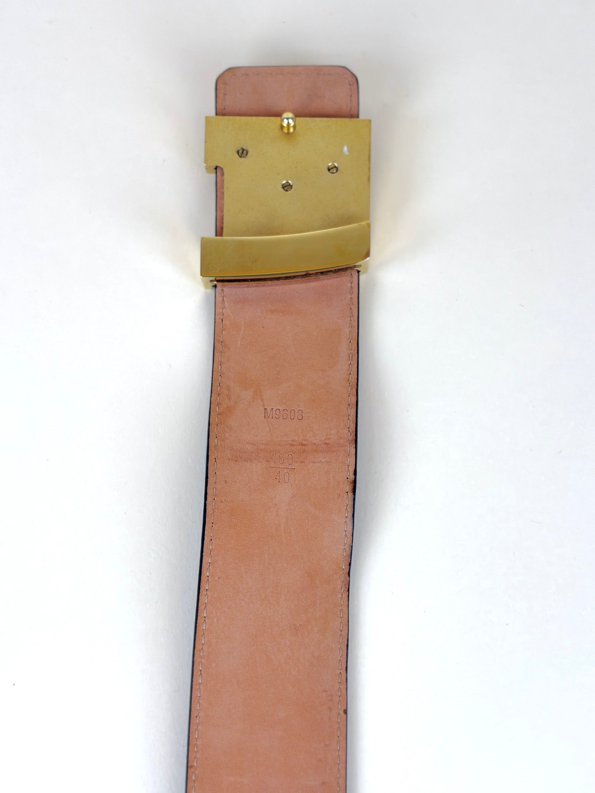 Louis Vuitton Monogram Beige Initiales Belt 40