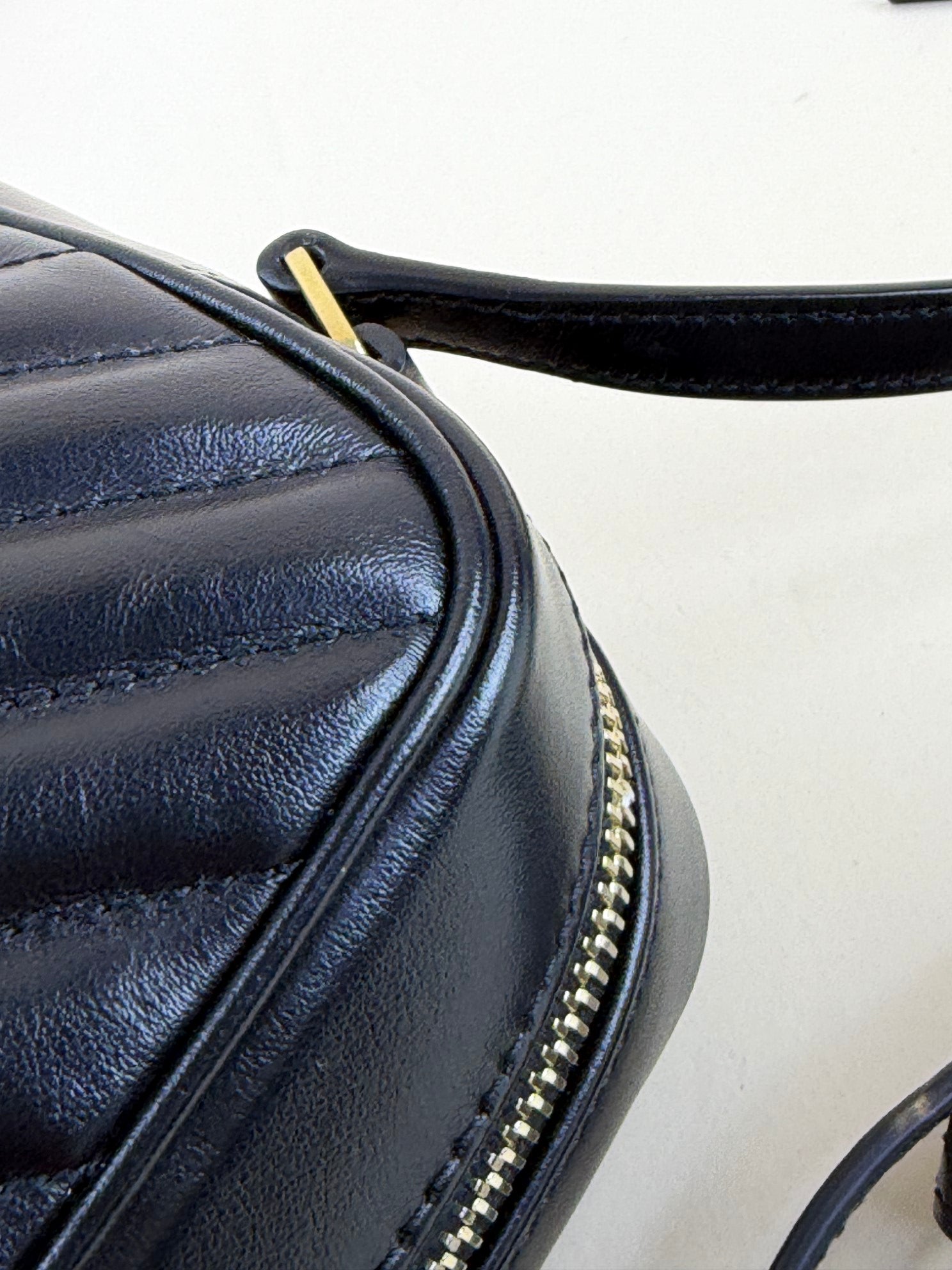 YSL Black Lou Camera calfskin matelassé monogram
