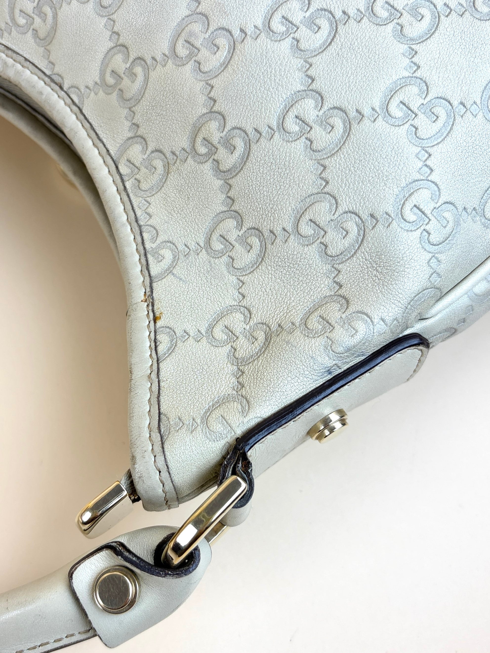 Gucci beige Gucci Sima leather abbey d-ring small hobo