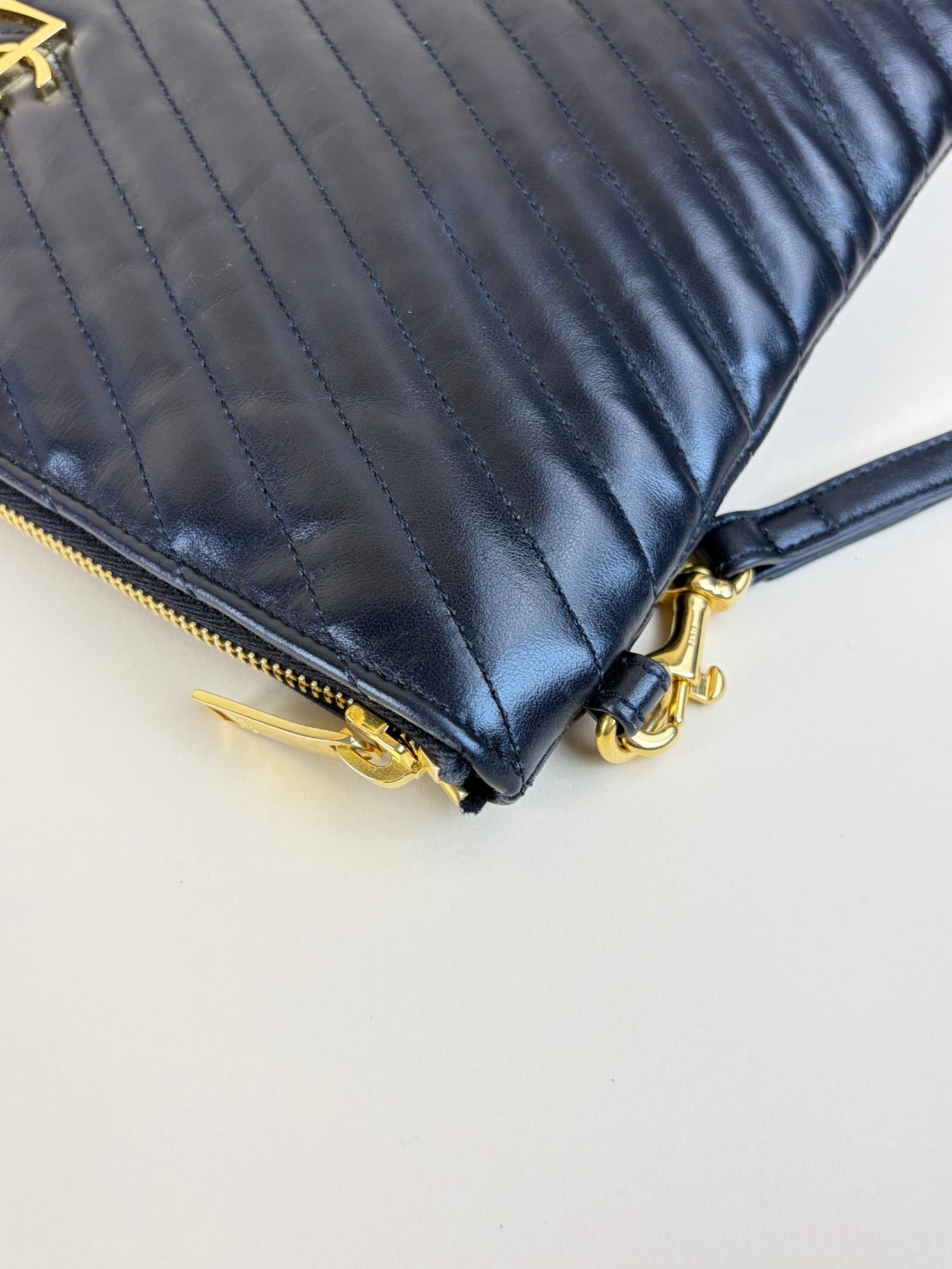 ysl black Cassandre tablet pouch