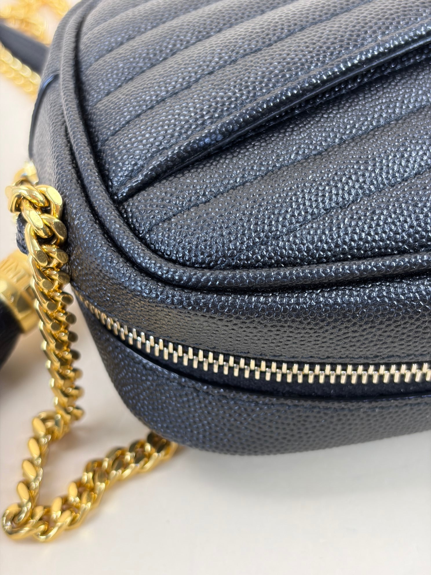 ysl black quilted leather mini Lou camera crossbody