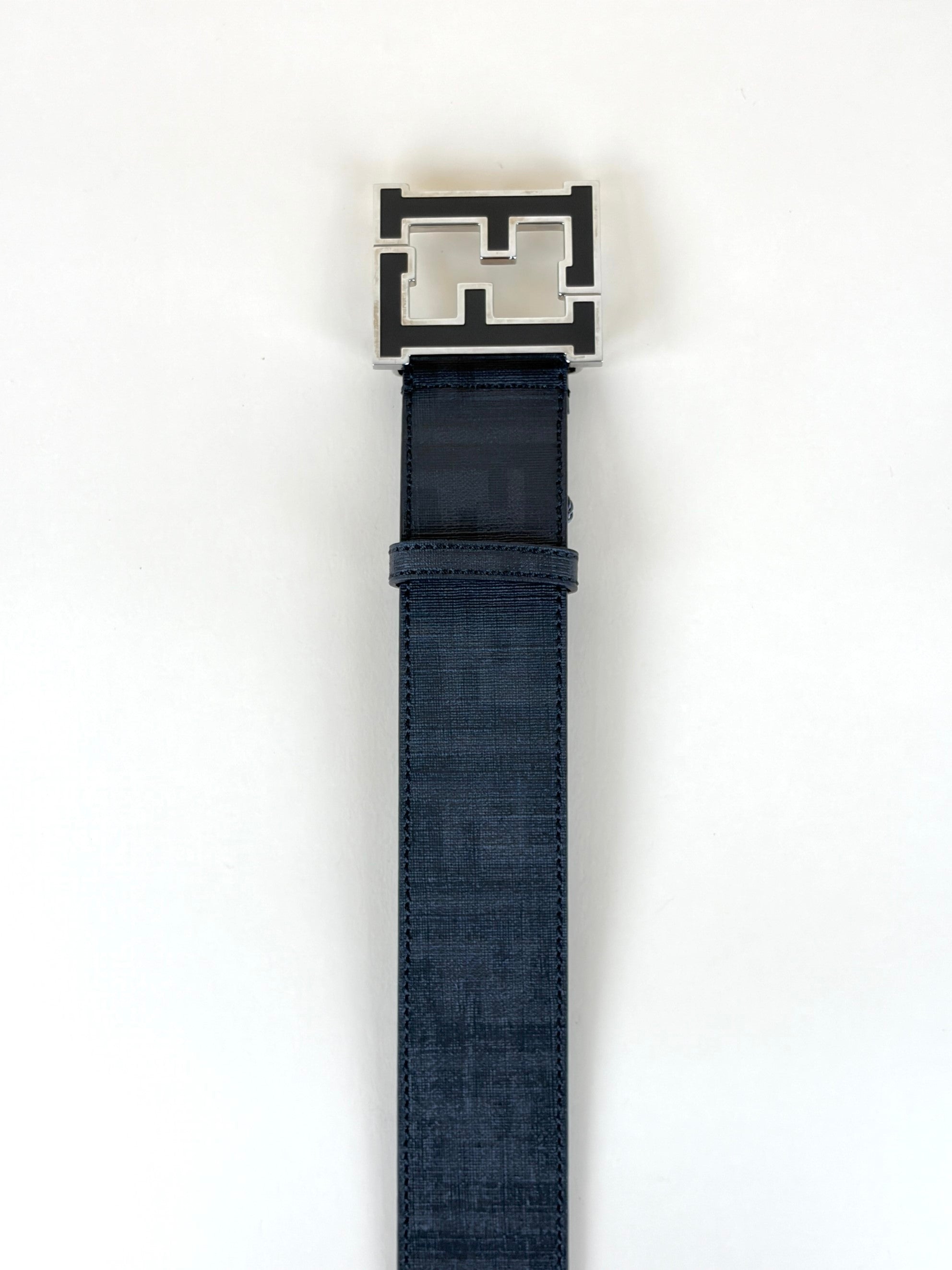 Fendi Dark Grey Zucca Spalmati College Belt 44