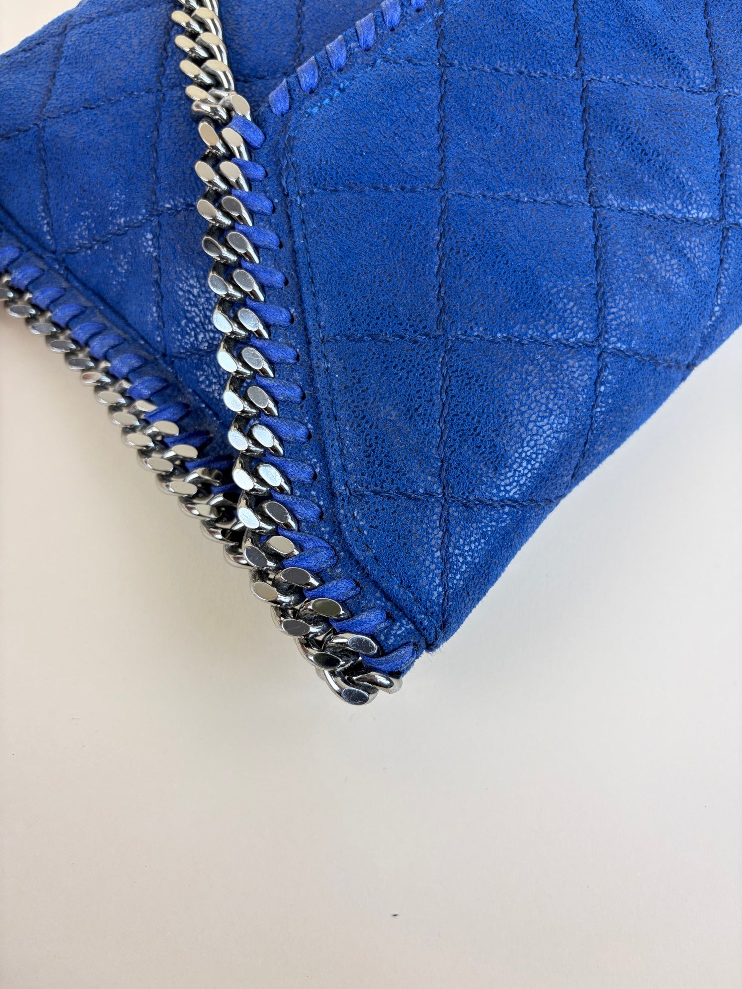 Stella McCartney blue Falabella quilted flap pouch
