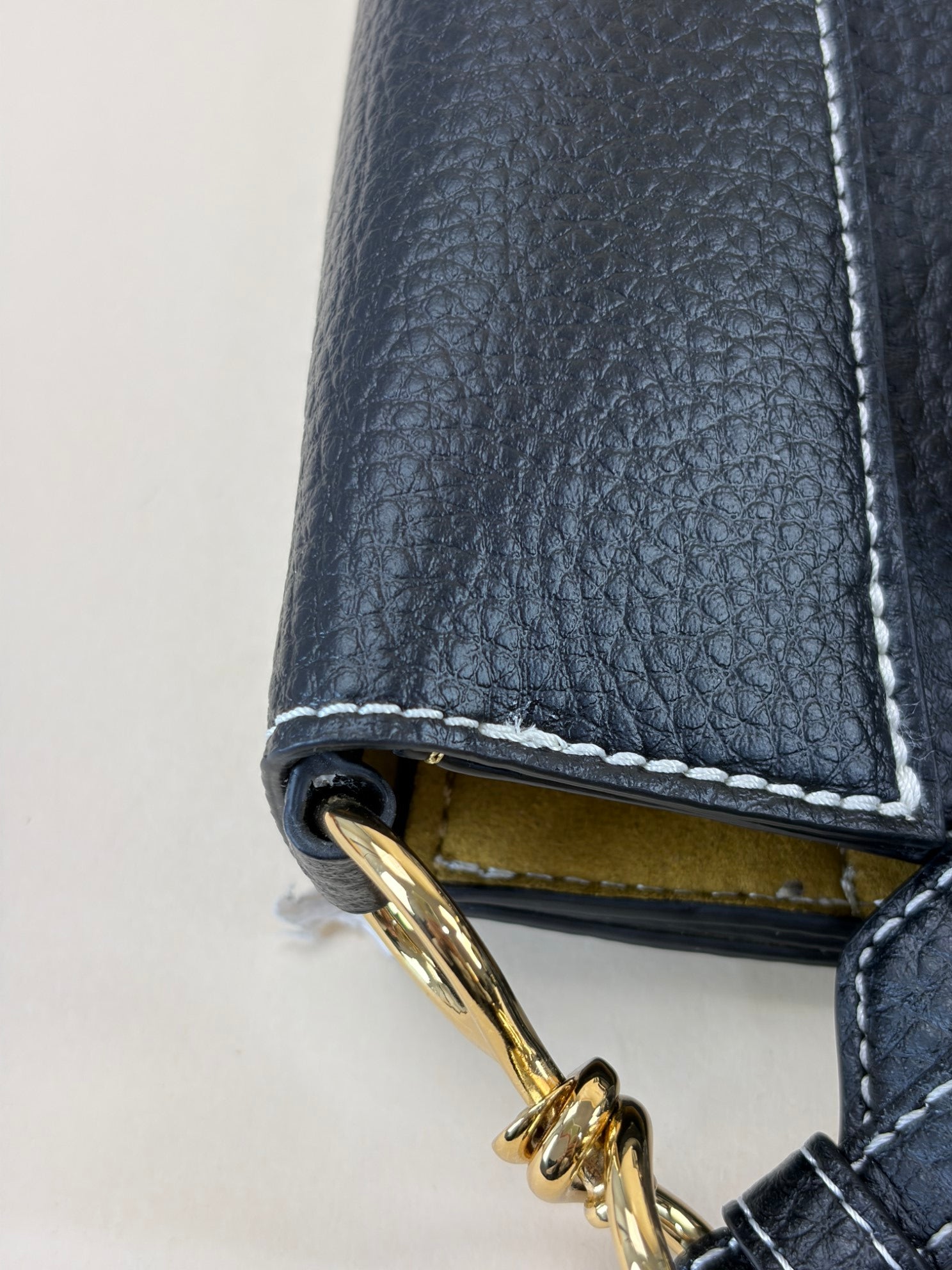 Stella McCartney black rainy leather logo square cross body bag