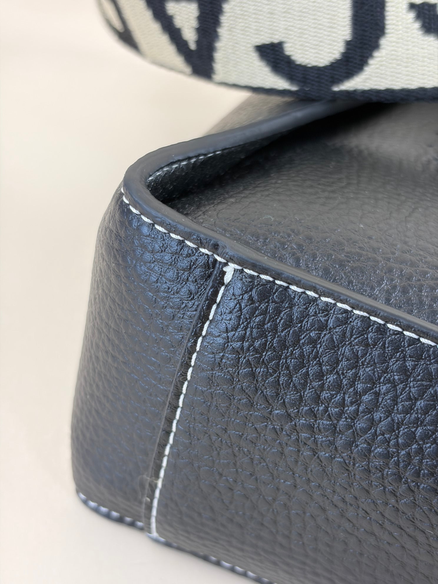 Stella McCartney black rainy leather logo square cross body bag