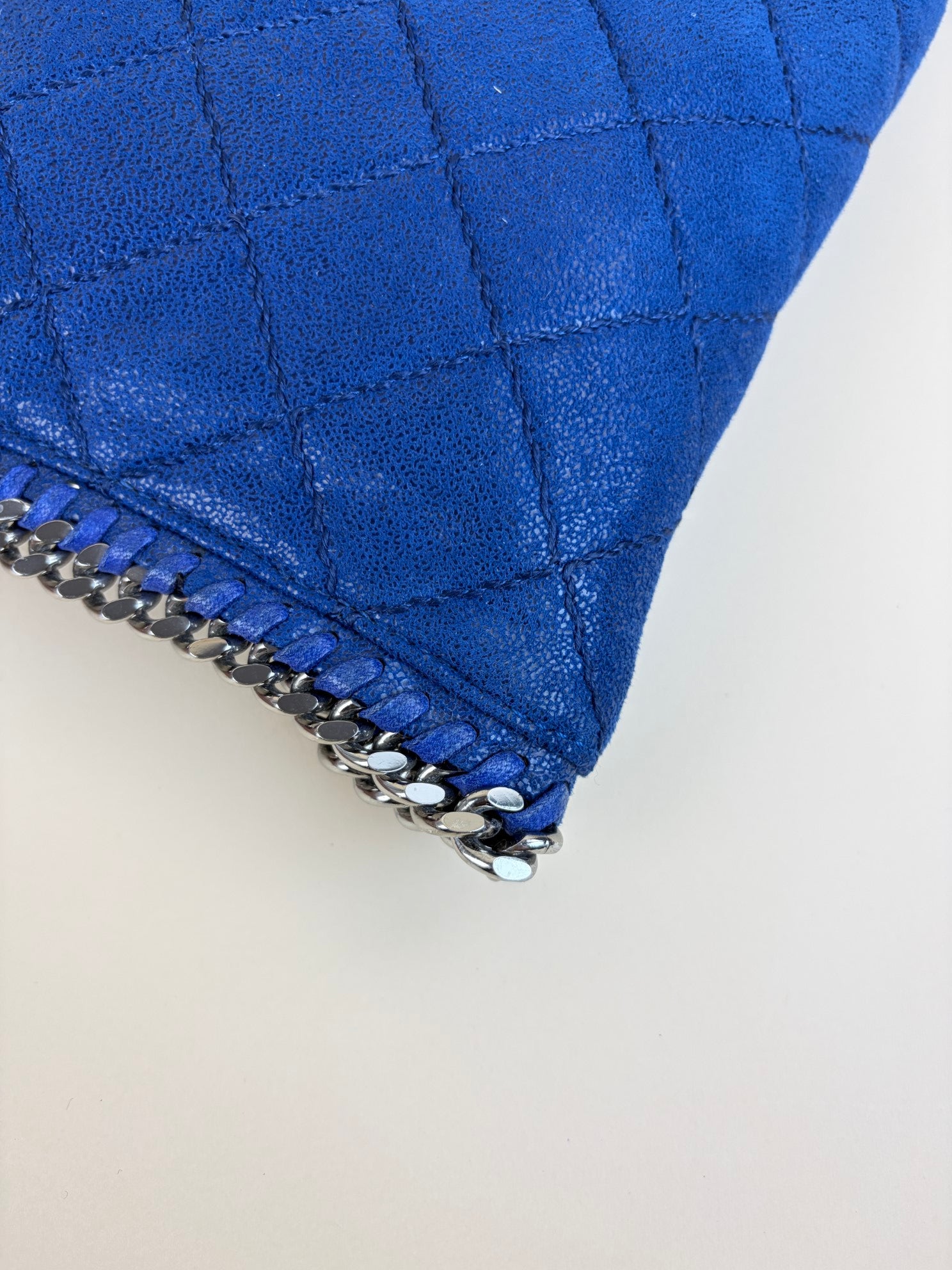 Stella McCartney blue Falabella quilted flap pouch