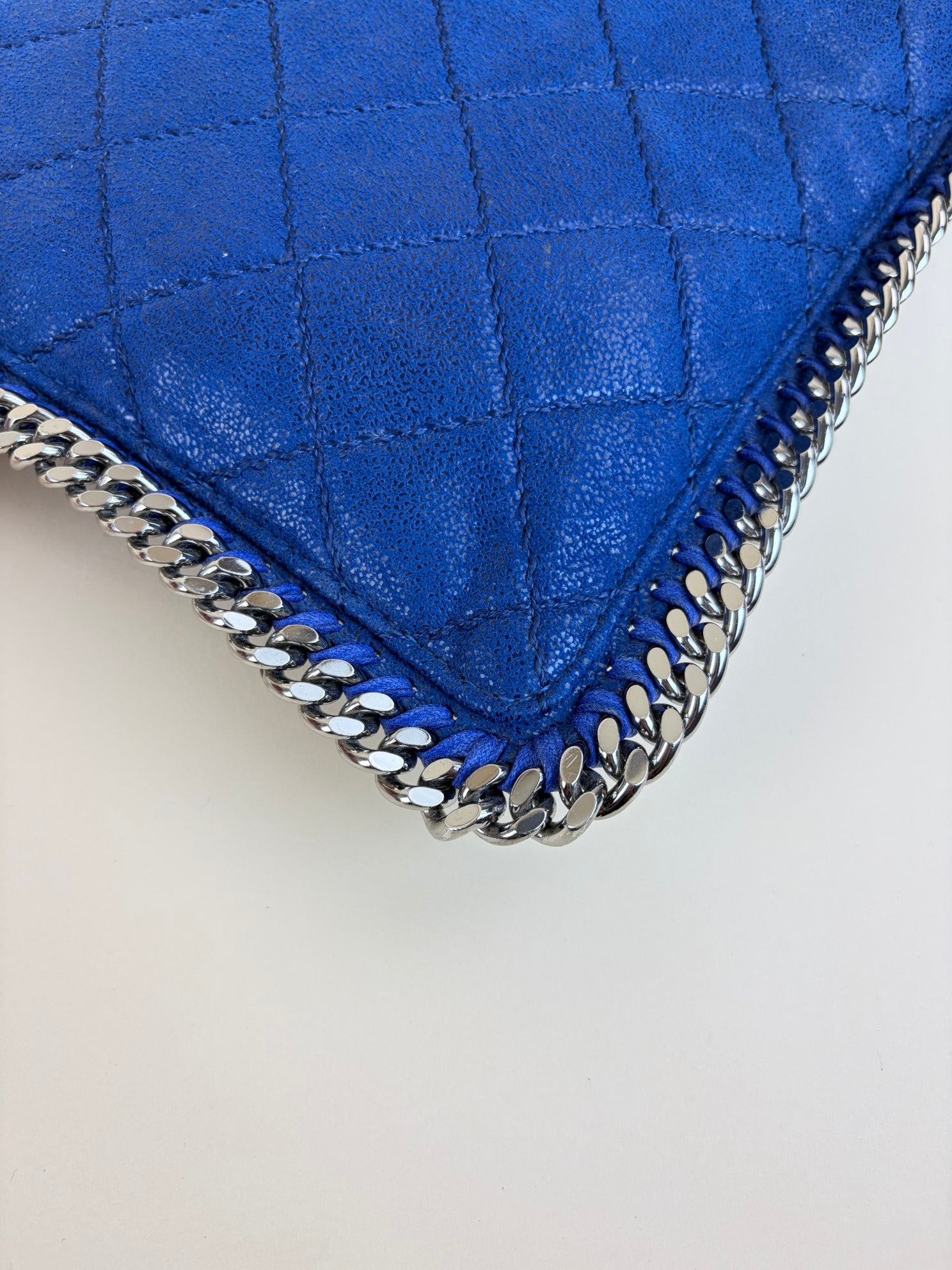 Stella McCartney blue Falabella quilted flap pouch